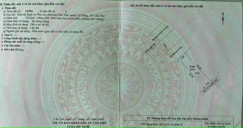 BÁN NỀN TRỤC CHÍNH A1 Khu TĐC Phú An, Phường Phú Thứ, Quận Cái Răng,TPCT.